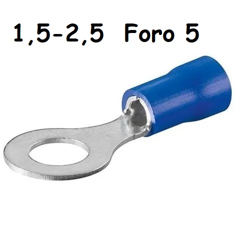Capicorda a Occhiello Blu 1,5-2,5mm Foro 5 (*1pz)